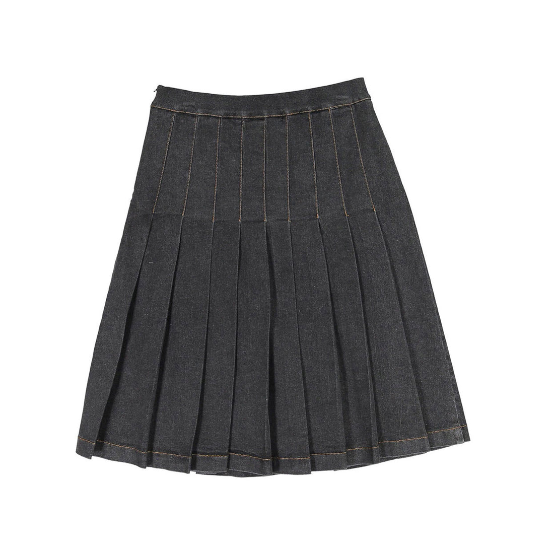 Ava Jeans Black Denim Pleated Skirt