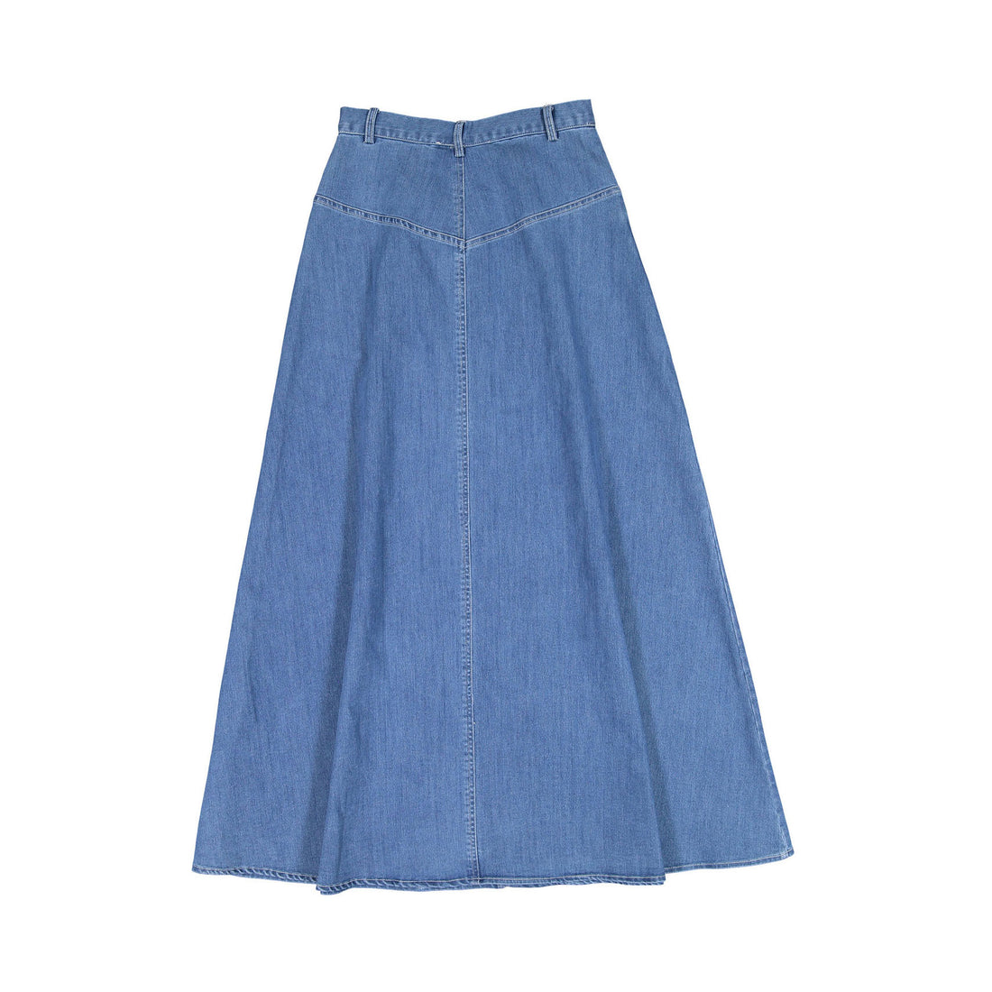 Ava Jeans Long Denim Zipper Skirt