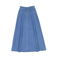Ava Jeans Long Denim Zipper Skirt
