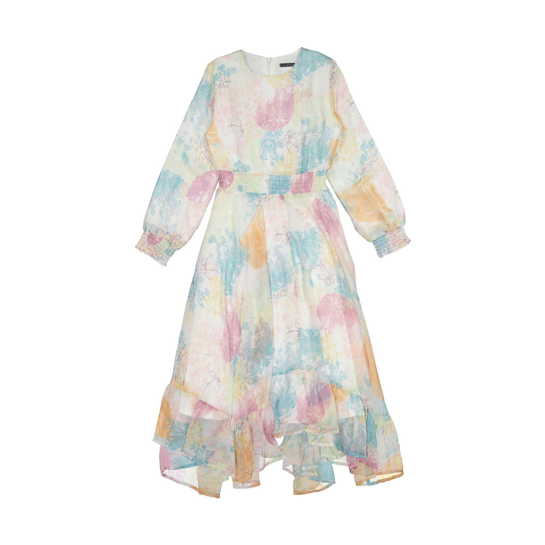 ROWE Pastel Floral Asymetric Hem Dress