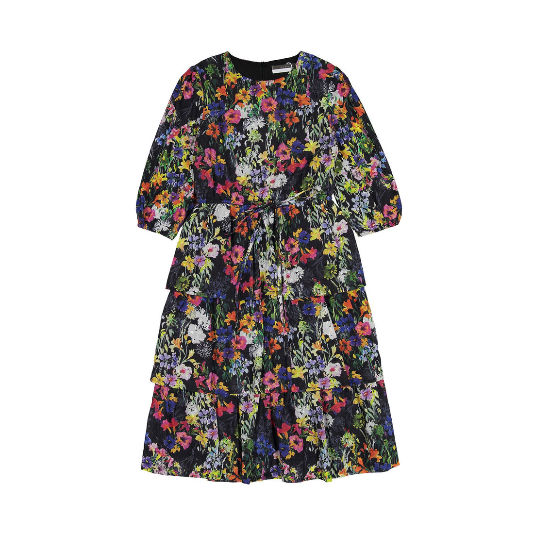 ROWE Black Floral Eyelet Dress