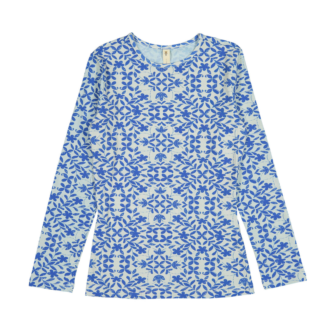 Ava and Lu Blue Summer Floral Top