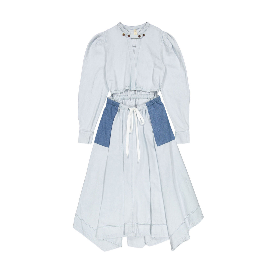 Ava Jeans Two Toned Denim Maxi Dress