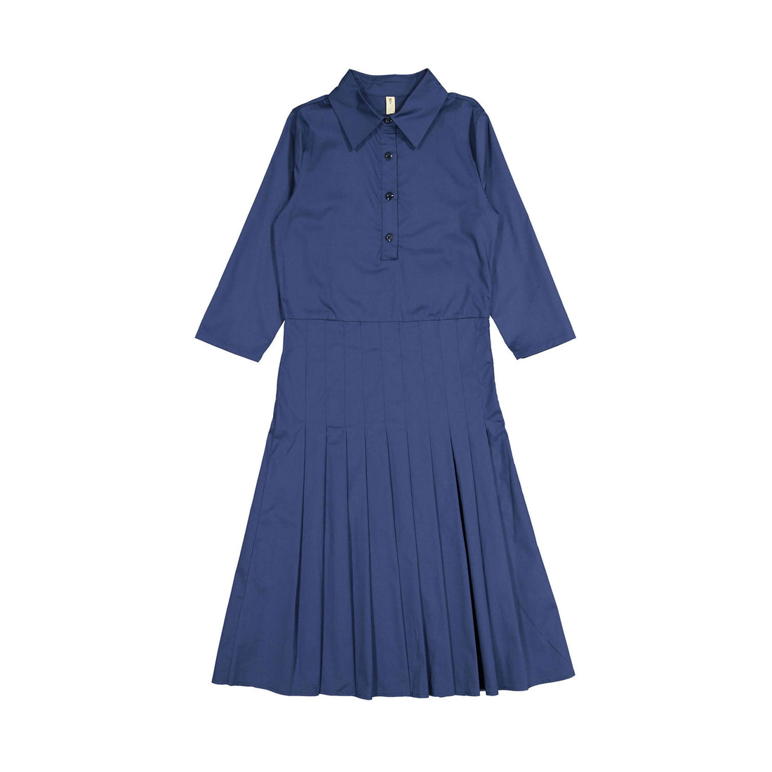 Ava and Lu Navy Dropwaist Pleated Belt Dress