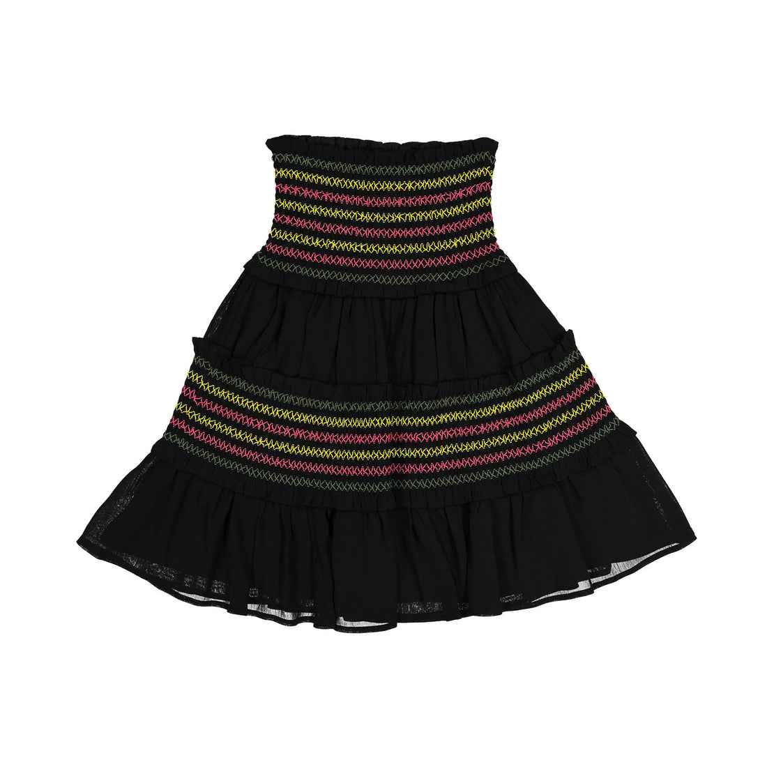 Ava and Lu Black Smock Detailed Skirt