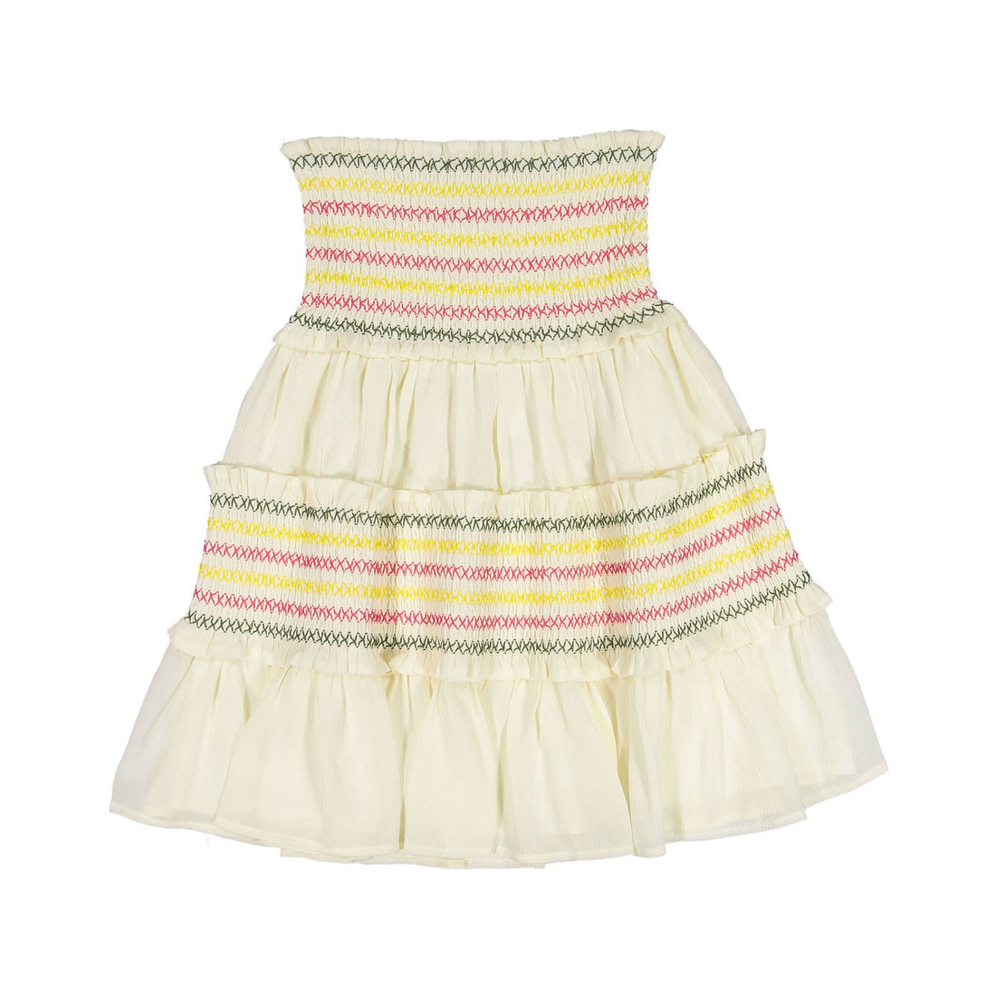 Ava and Lu Cream Smock Detailed Skirt