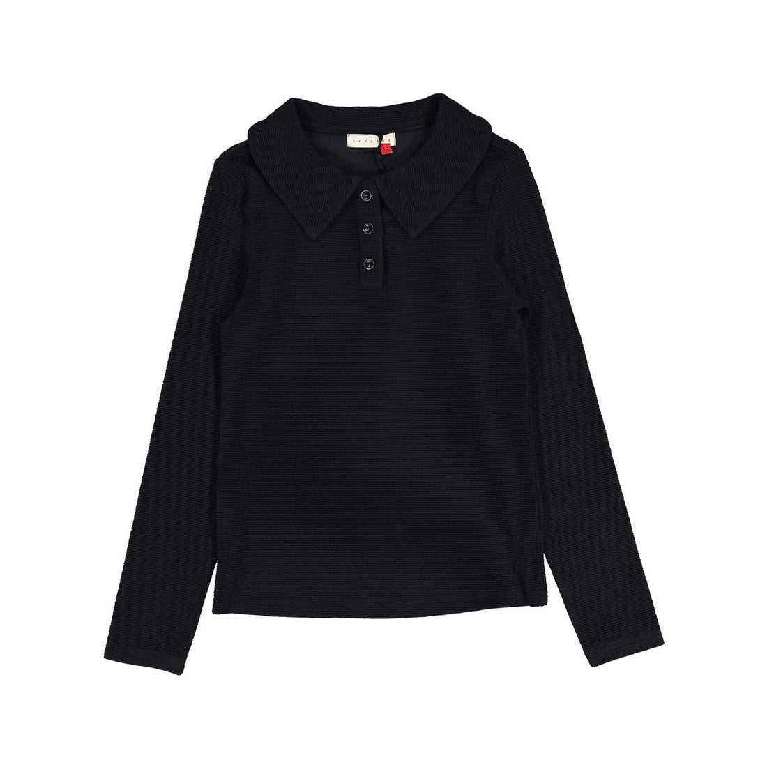 zero + us Black Ribbed Tech Polo