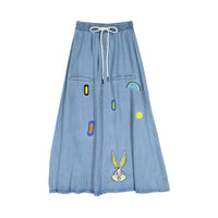 zero + us Blue Denim Patches Skirt
