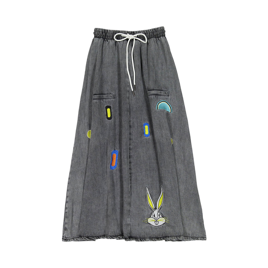 zero + us Black Denim Patches Skirt