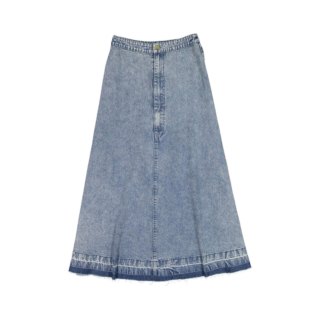 Ava Jeans Denim Raw Edge Maxi Skirt