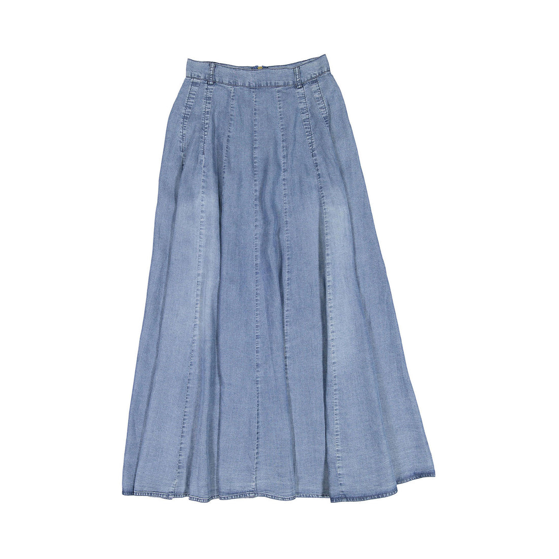 Ava Jeans Denim Paneled Maxi Skirt