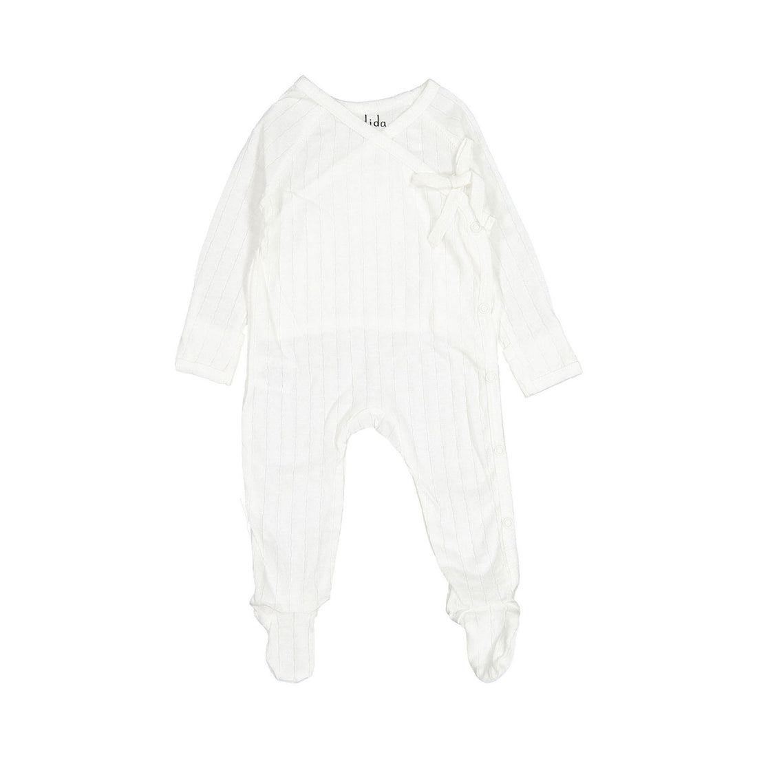 Ladida Layette White Flat Pointelle Footie