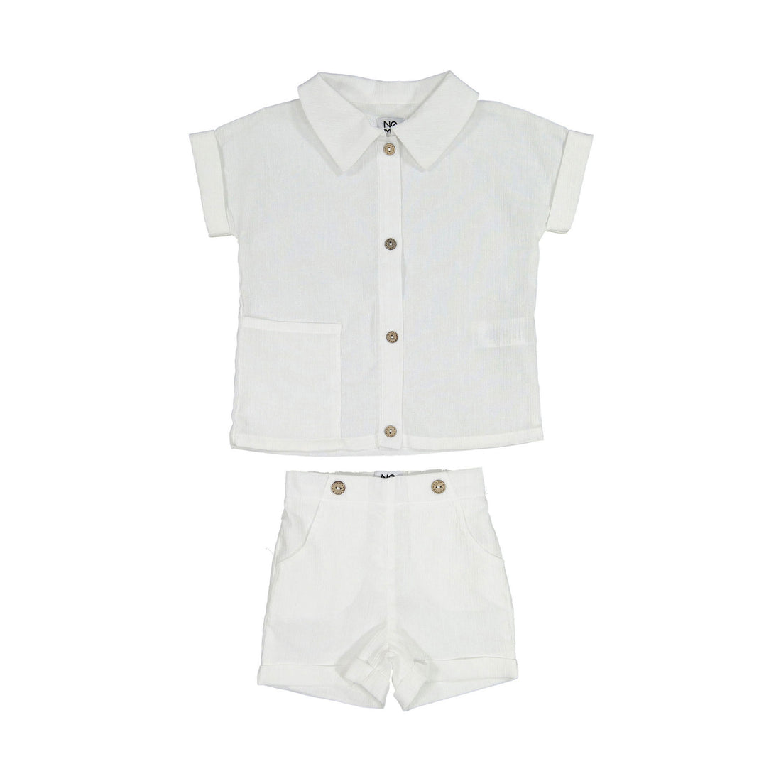 Noma White Button Down Crinklepocket Shirt Set
