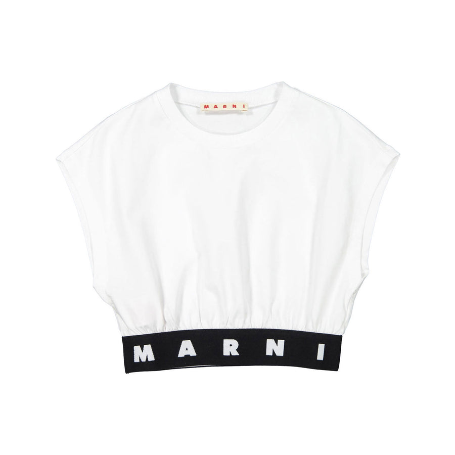 Marni White Elastic Bottom T-Shirt