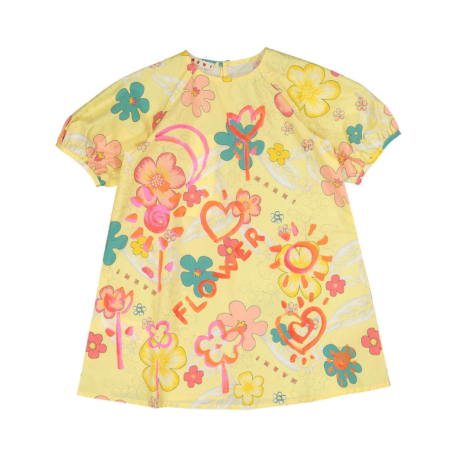 Marni Beige Flowers All Over Designed Dress