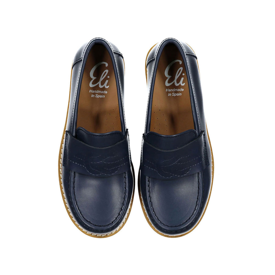 Papanatas Navy Leather Loafers