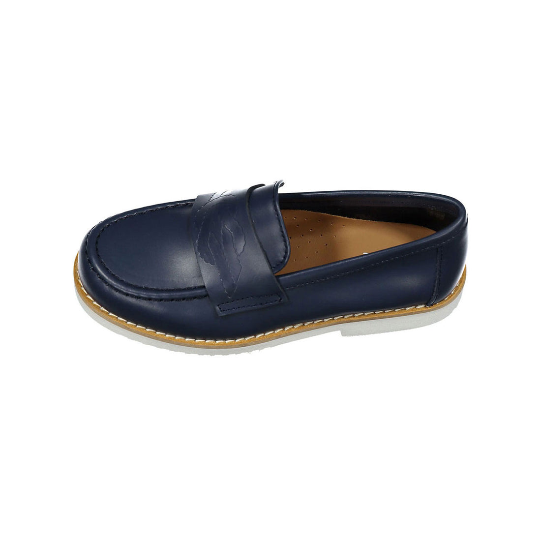 Papanatas Navy Leather Loafers