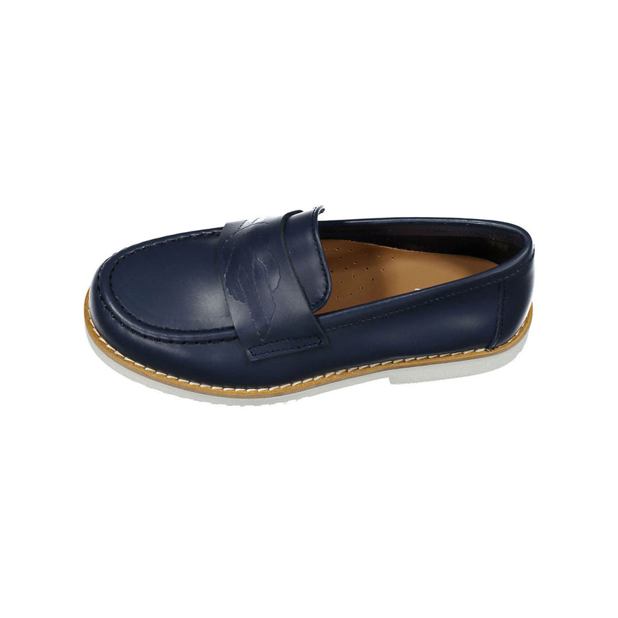 Papanatas Navy Leather Loafers