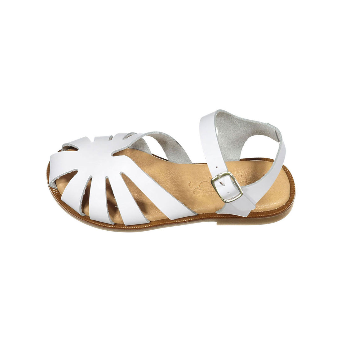 Papanatas White Raw Leather Braided Sandals