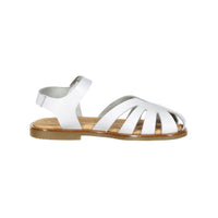 Papanatas White Raw Leather Braided Sandals