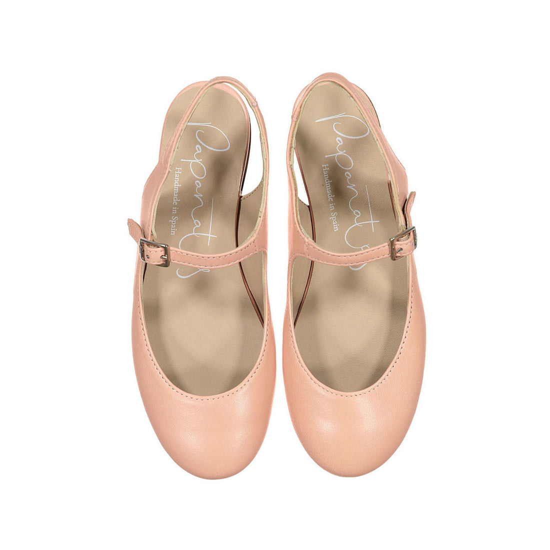 Papanatas Pale Rose Leather Slingback Mary Janes