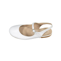 Papanatas White Leather Slingback Mary Janes