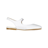 Papanatas White Leather Slingback Mary Janes