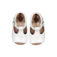 Papanatas White Leather Designed Open Toe Shoes