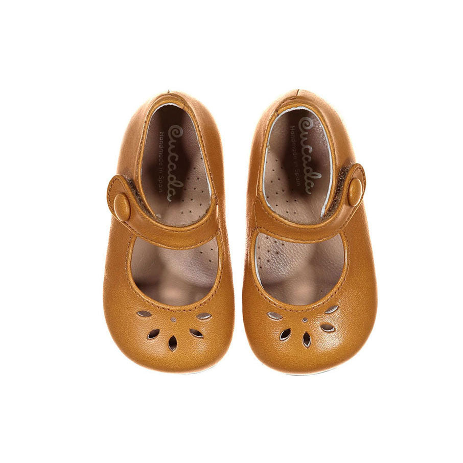 Papanatas Coganc Leather Openwork Baby Mary Janes