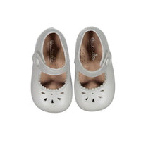 Papanatas Cement Leather Openwork Baby Mary Janes