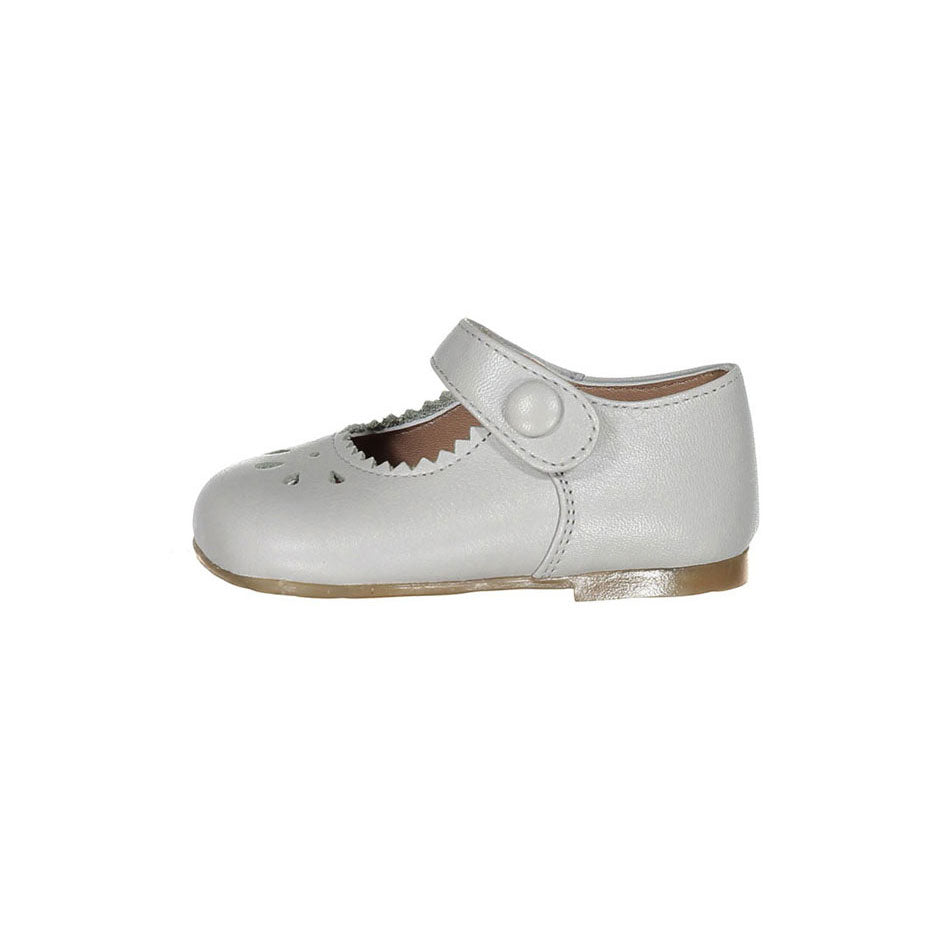 Papanatas Cement Leather Openwork Baby Mary Janes
