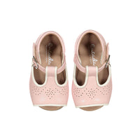 Papanatas Pale Pink Leather Designed Open Toe Shoes