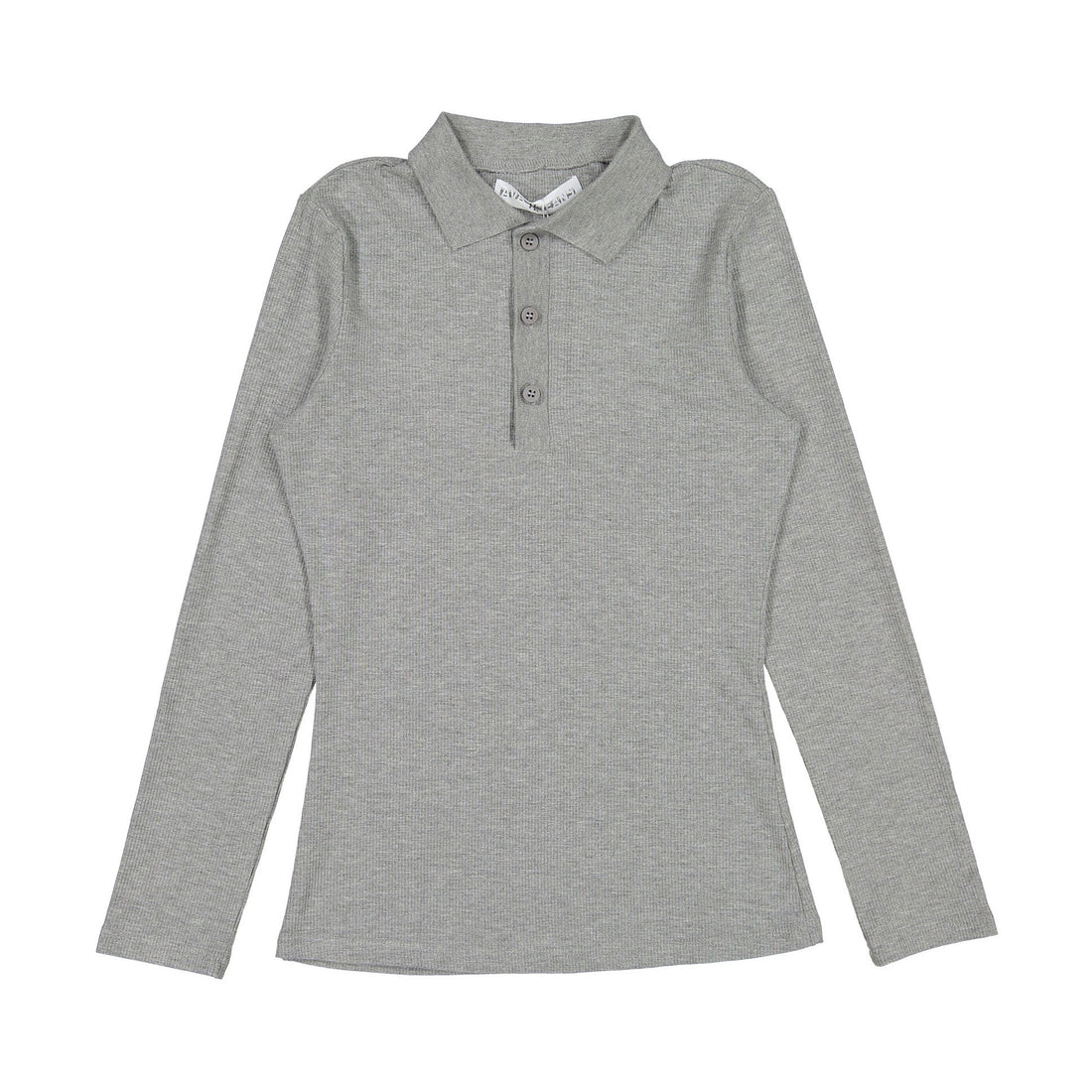 Ava Jeans Grey Thin Rib Knit Polo