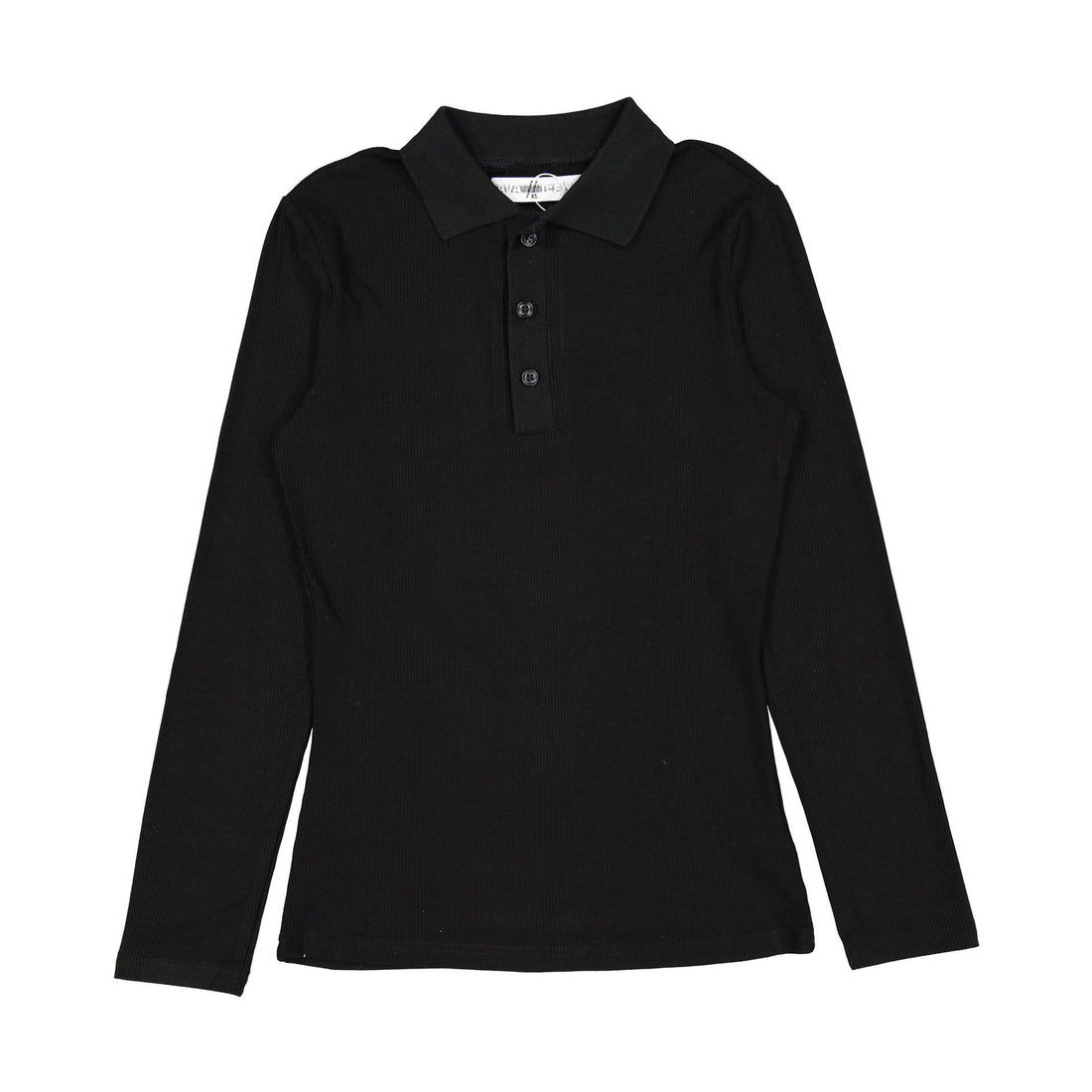Ava Jeans Black Thin Rib Knit Polo