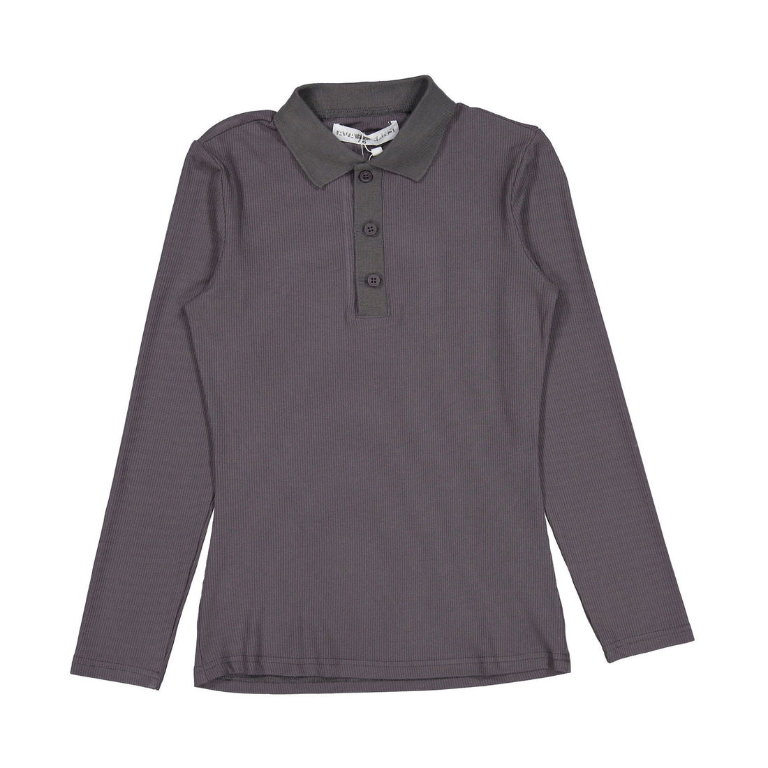 Ava Jeans Dark Grey Thin Rib Knit Polo