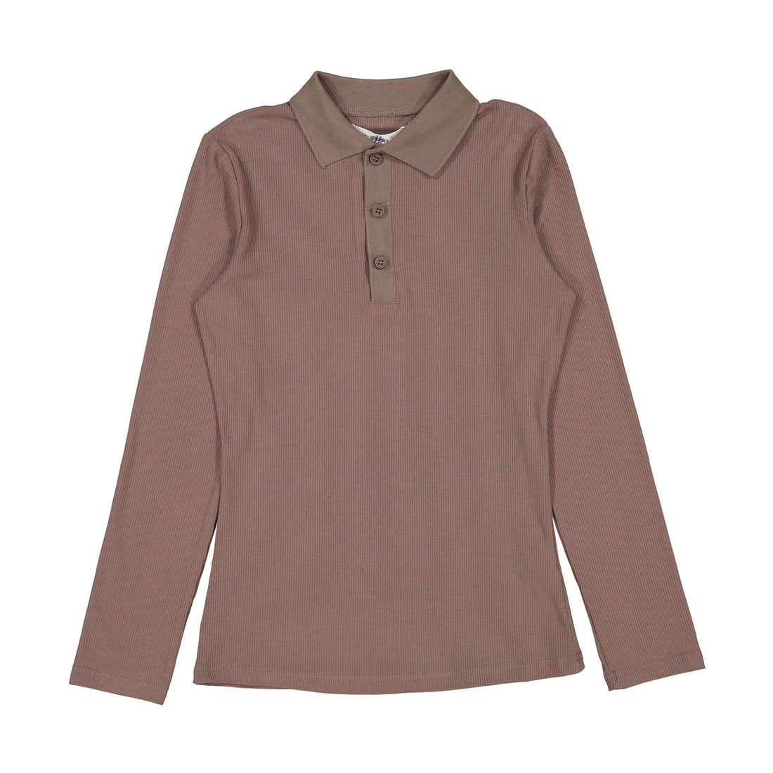Ava Jeans Brown Thin Rib Knit Polo