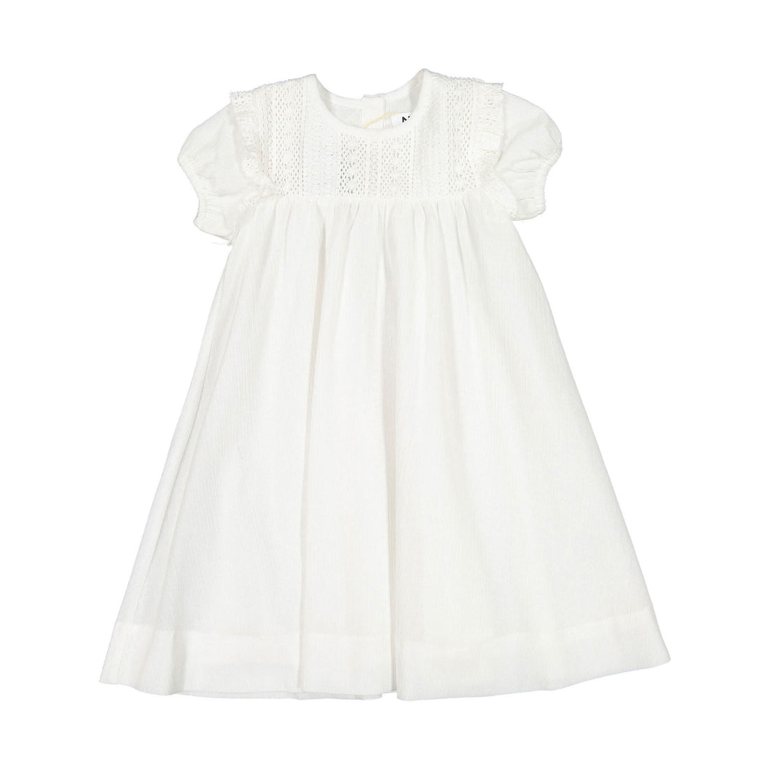 Noma White Crochet Yoke Dress