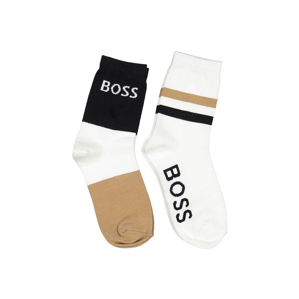 Hugo Boss White Desgined 2 Pack Socks