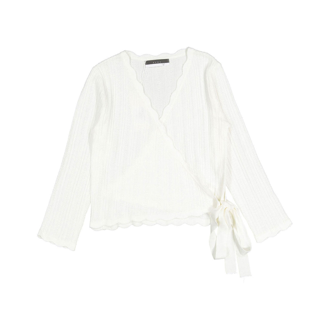 ROWE White Pointelle Wrap Sweater