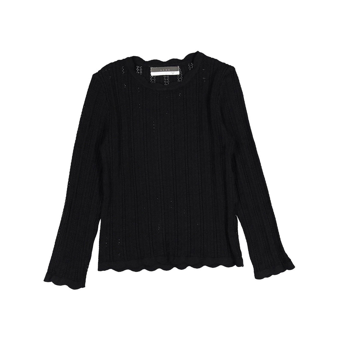 ROWE Black Pointelle Sweater