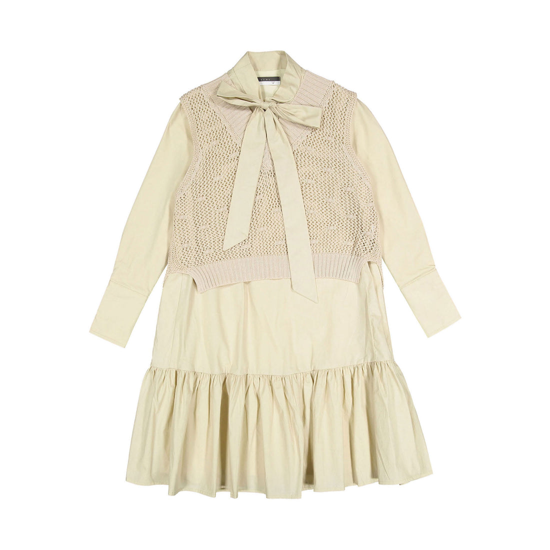 ROWE Apricot Dress with Knit Vest