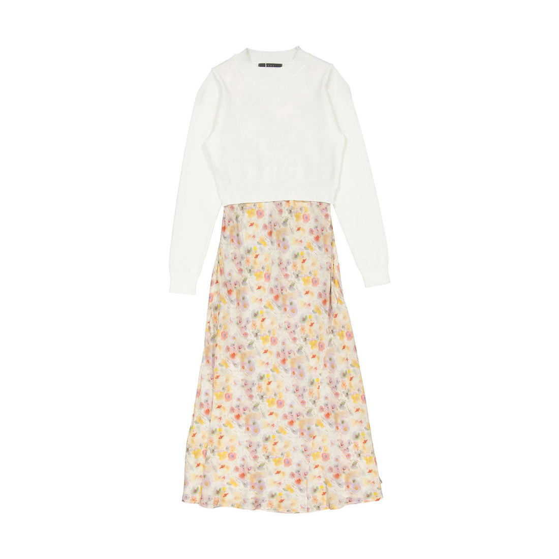 ROWE Watercolor Floral Slip Dress with Sweater