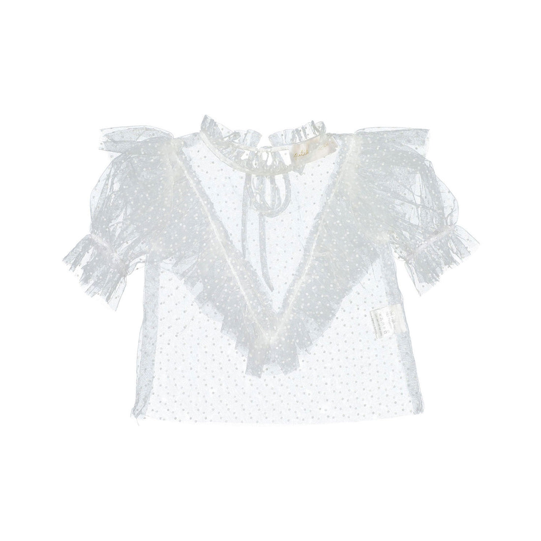 Petite Amalie White Eve Tulle Blouse