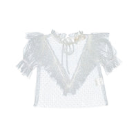 Petite Amalie White Eve Tulle Blouse