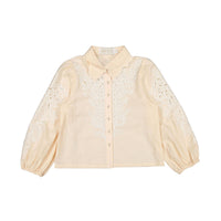 Petite Amalie Peach/White Camilla Embroidered Linen Shirt