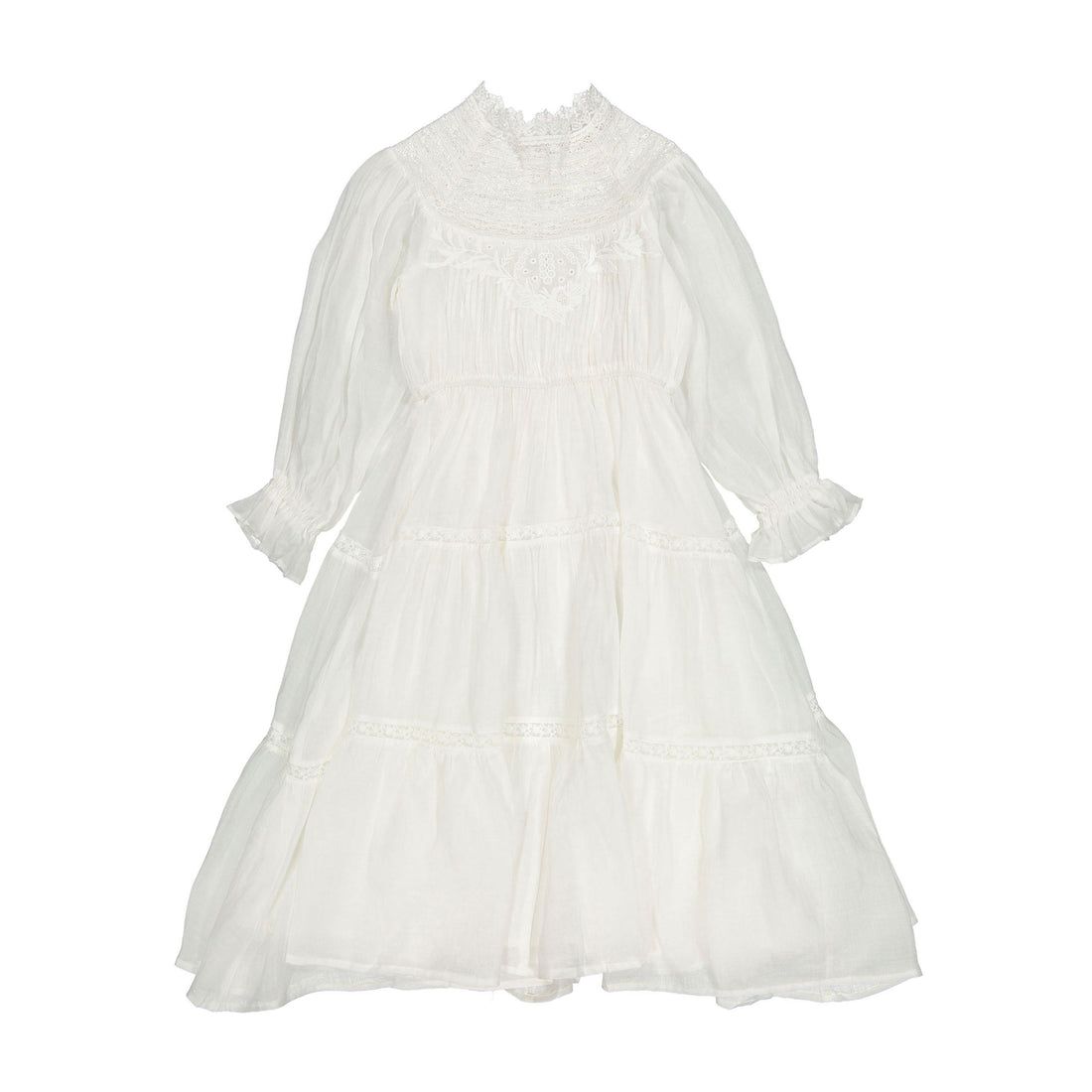Petite Amalie White Long Heirloom Dress