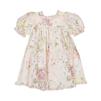 Petite Amalie Pink Print  Emily Linen Smock Dress