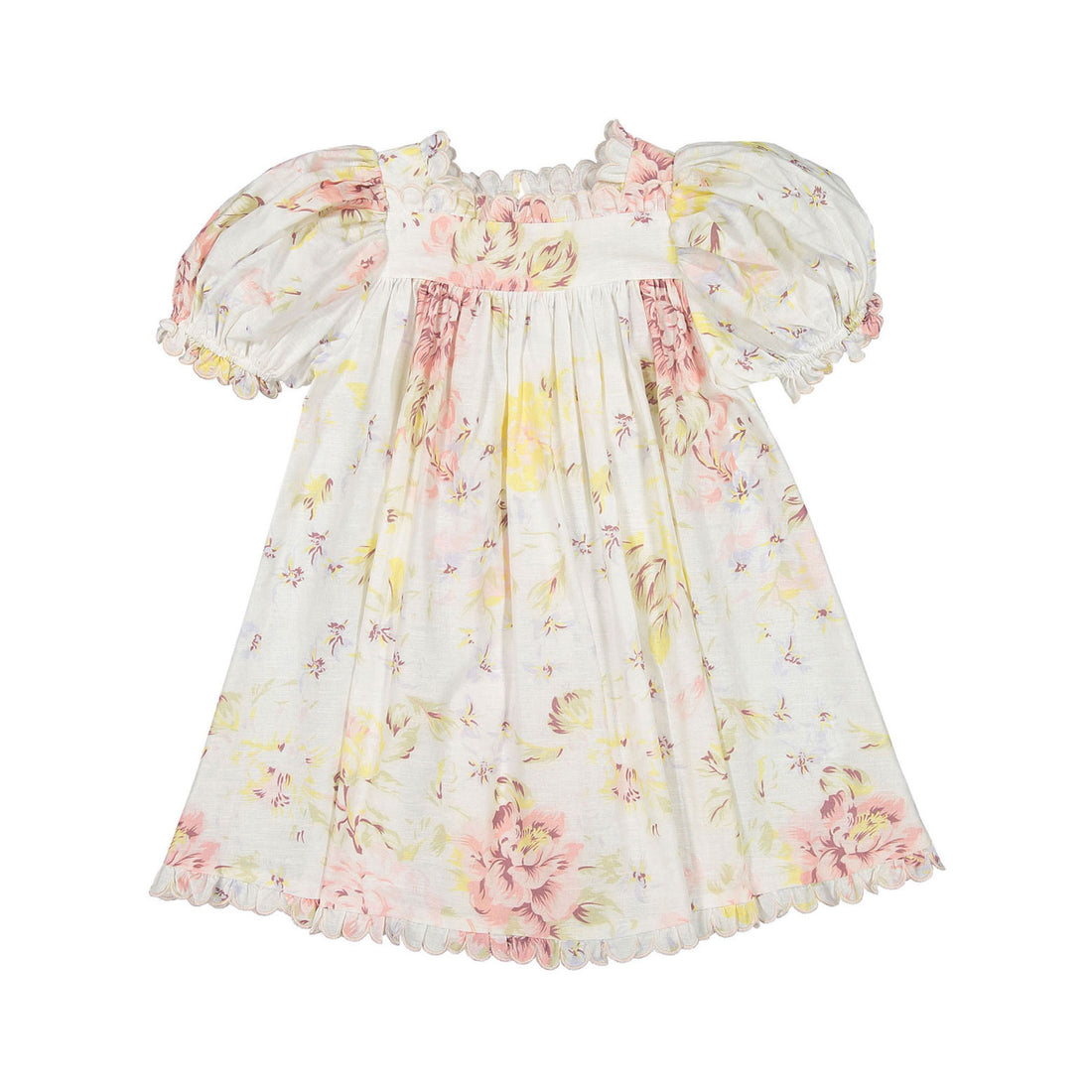 Petite Amalie White/Lemon Emily Linen Smock Dress