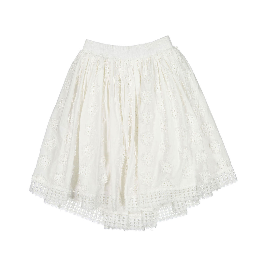 Petite Amalie White Daisy Embroidered Skirt