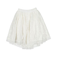 Petite Amalie White Daisy Embroidered Skirt